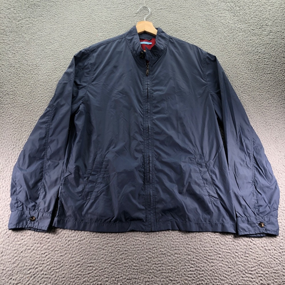 J Mclaughlin Jacket Mens Large Blue Bomber Lightweight Windbreaker Full Zip Fall